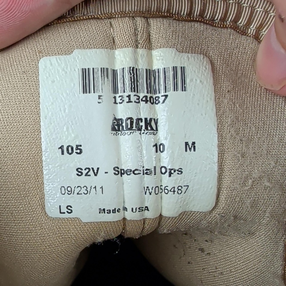 Rocky Boots Mens Size 10 Tan S2V Special Ops Vibram Military‎ Tactical Made USA - Picture 9 of 10